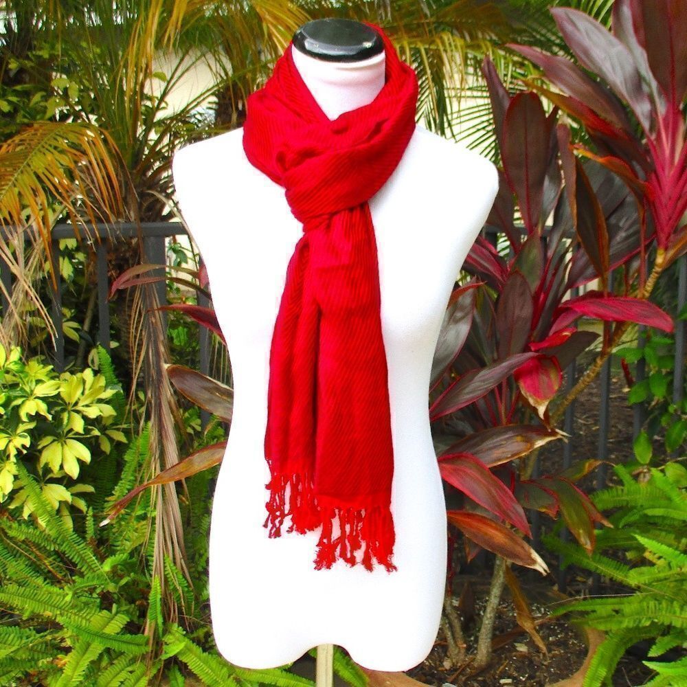 Liz Claiborne Red Striped Scarf